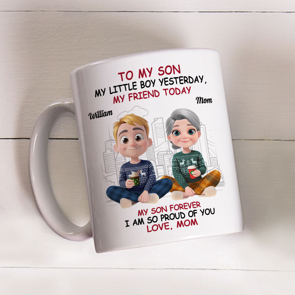 Custom Christmas & Birthday Gift for Son • My Little Boy My Strength - Personalized Coffee Mug