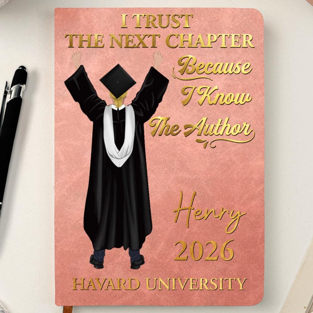 Graduation Journal Custom Name School Year For Daughter, Son • I Know The Author - Personalized Leather Journal