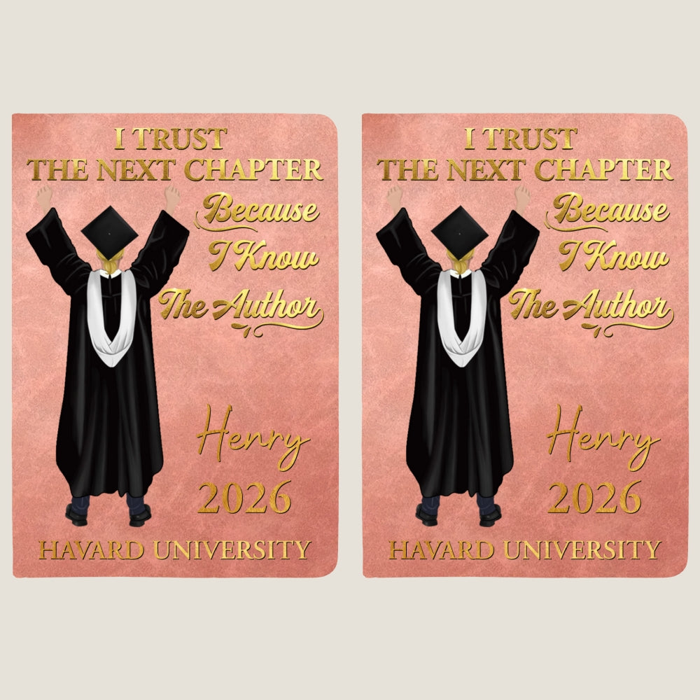 Graduation Journal Custom Name School Year For Daughter, Son • I Know The Author - Personalized Leather Journal
