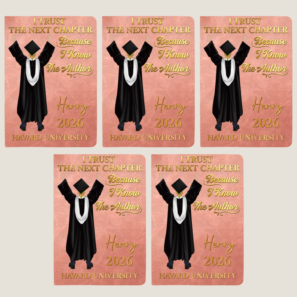 Graduation Journal Custom Name School Year For Daughter, Son • I Know The Author - Personalized Leather Journal