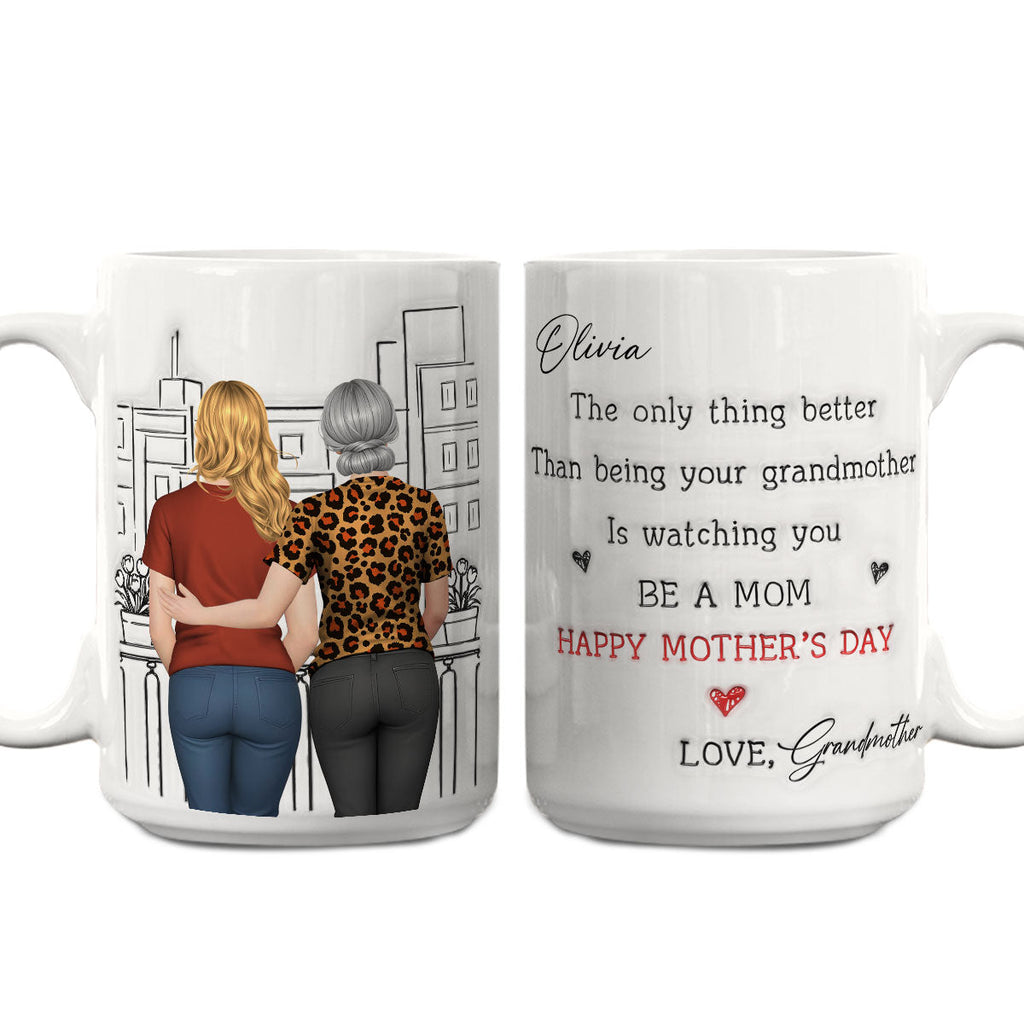 Custom Christmas & Birthday Gift for Granddaughter • Watching You Be Caring Grandmother - Personalized 3D Inflated Mug