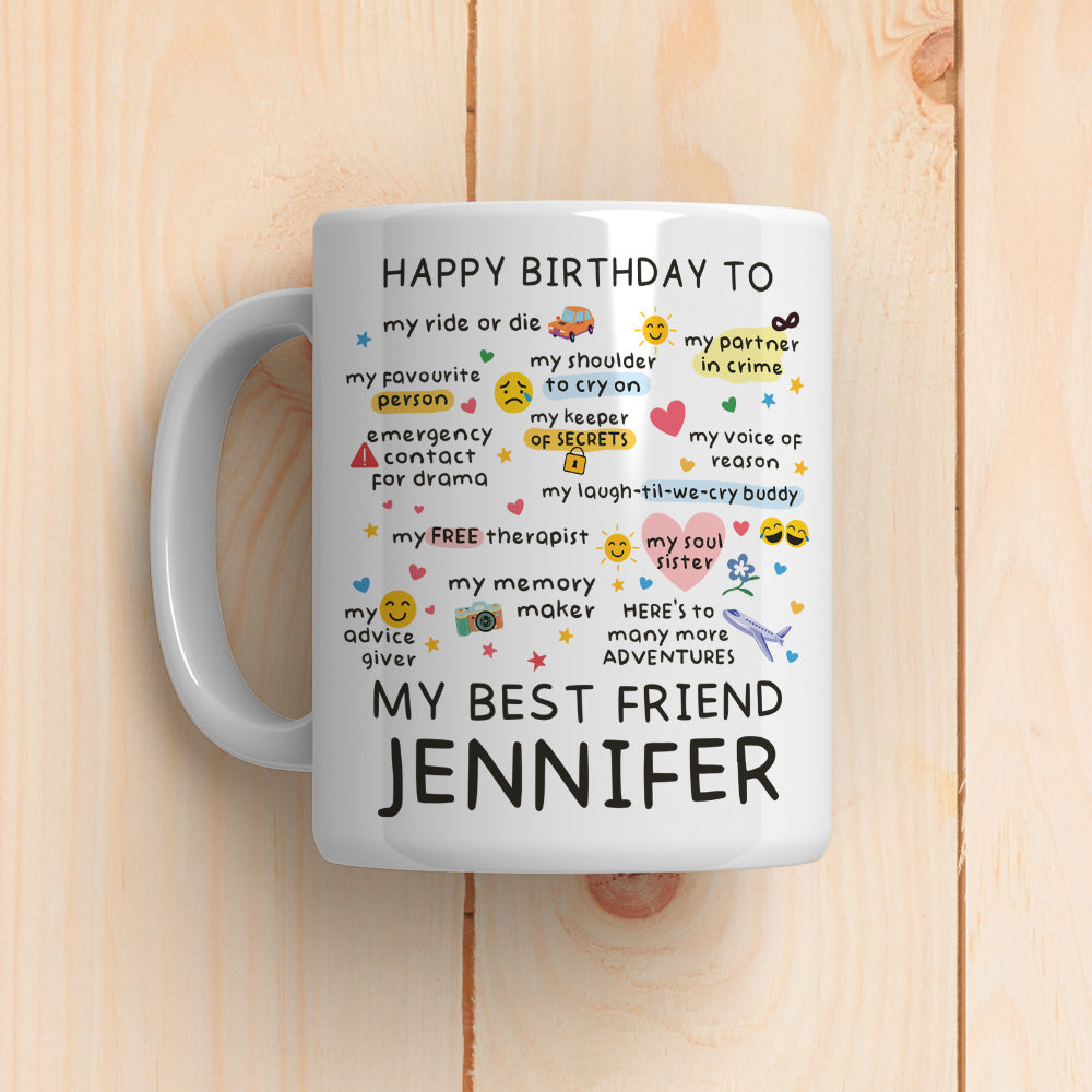 Custom Best Friend, Christmas & Birthday Friendship Keepsake Gift • True Friends Are Rare - Personalized Coffee Mug