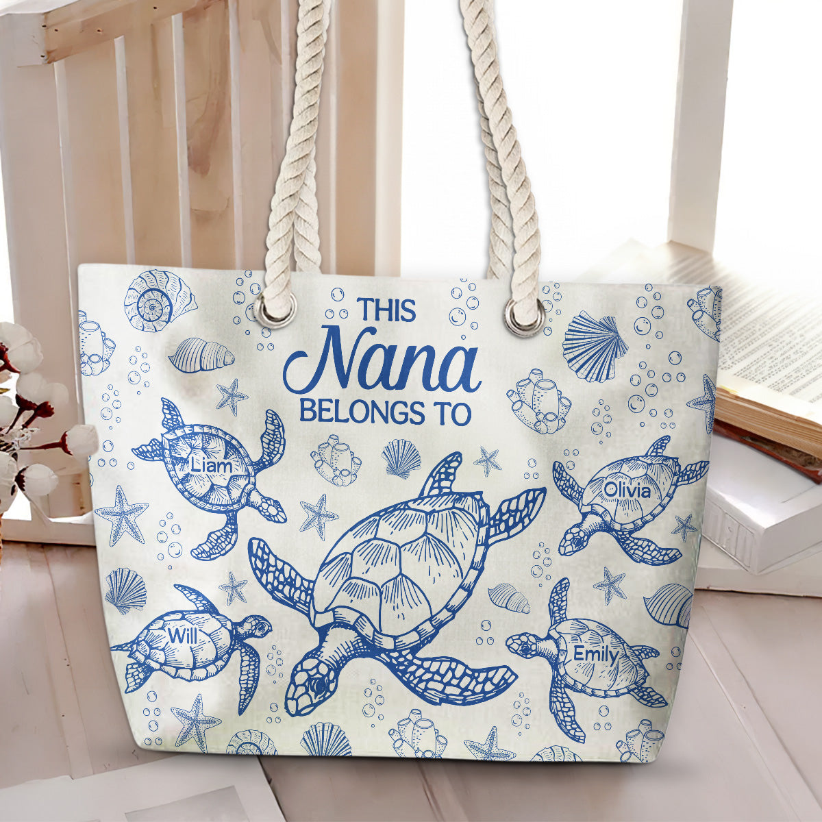 Grandma At The Beach - Personalized Beach Bag