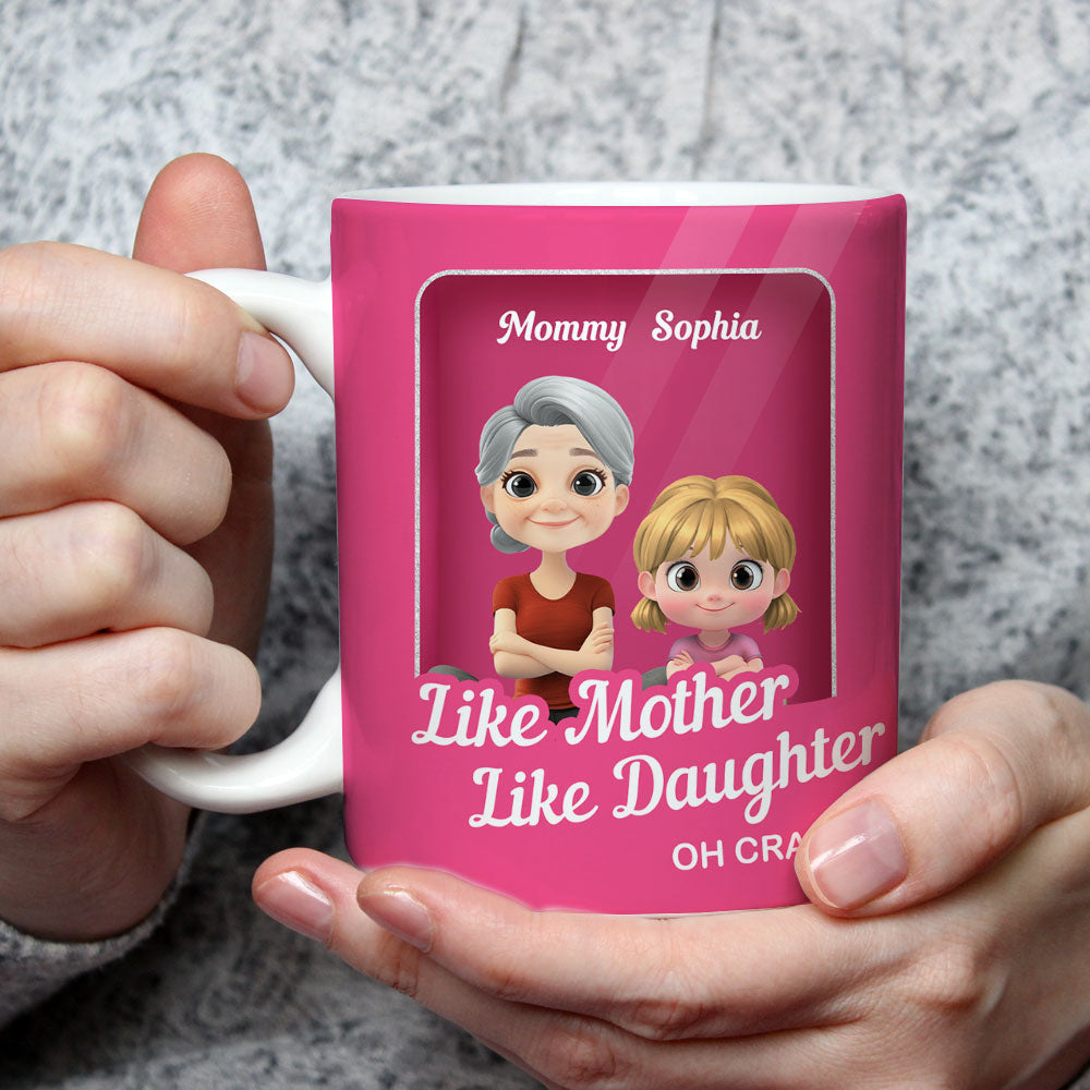 Custom Christmas & Birthday Gift for Daughter • Cute Mom And Daughter Cartoon - Personalized Coffee Mug