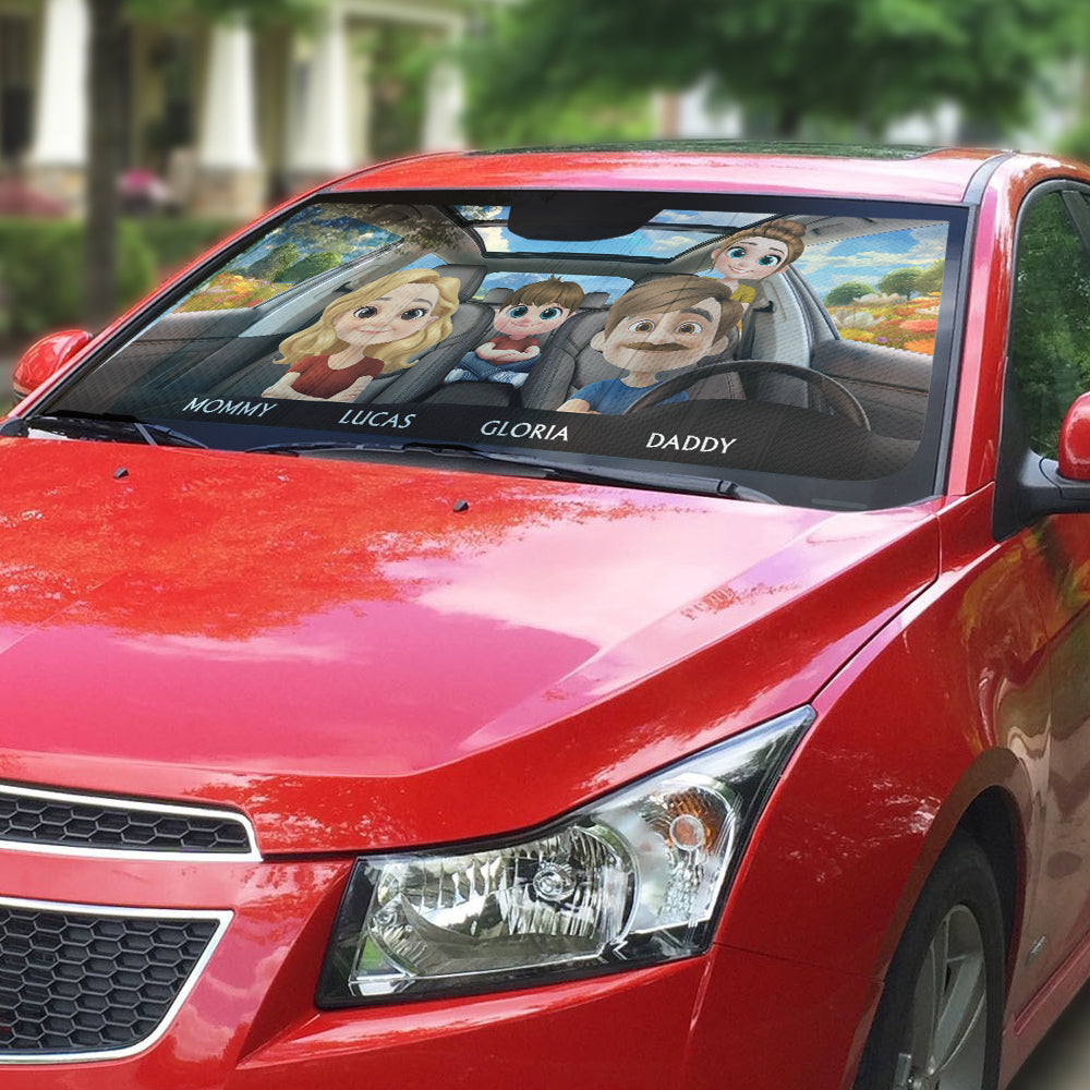 Happy Family - Personalized Car Sunshade