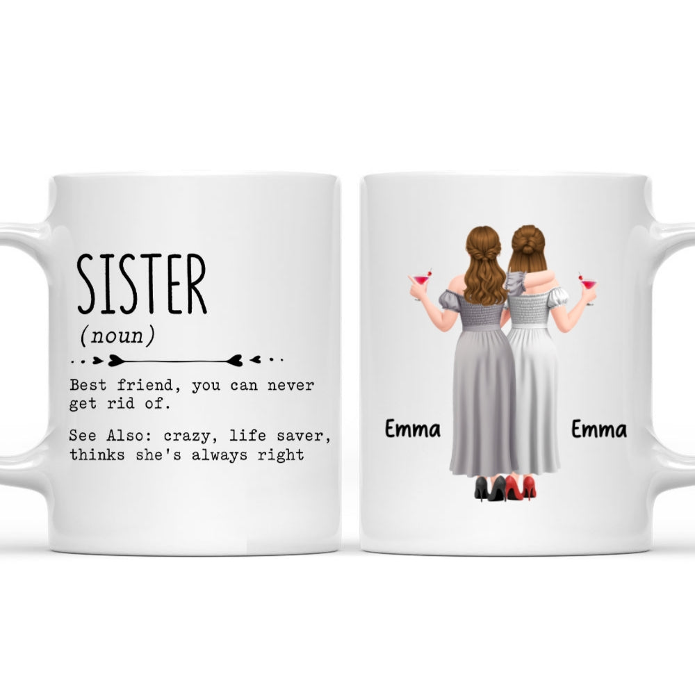Custom Christmas & Birthday Gift For Sister • Sister Dictionary Definition - Personalized Coffee Mug