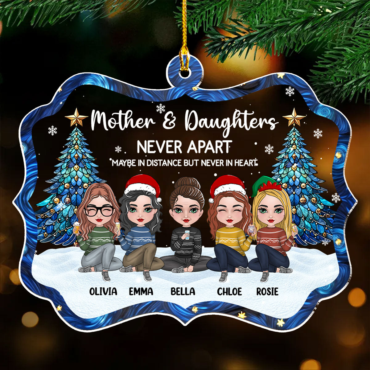 Custom Family Ornament, Christmas Gift for Family Members •  Christmas With Relative - Personalized Acrylic Ornament