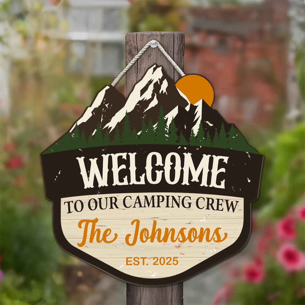 Custom Family Summer Backyard, Patio & Porch Decor • Welcome To Our Adventure - Personalized Wood Sign