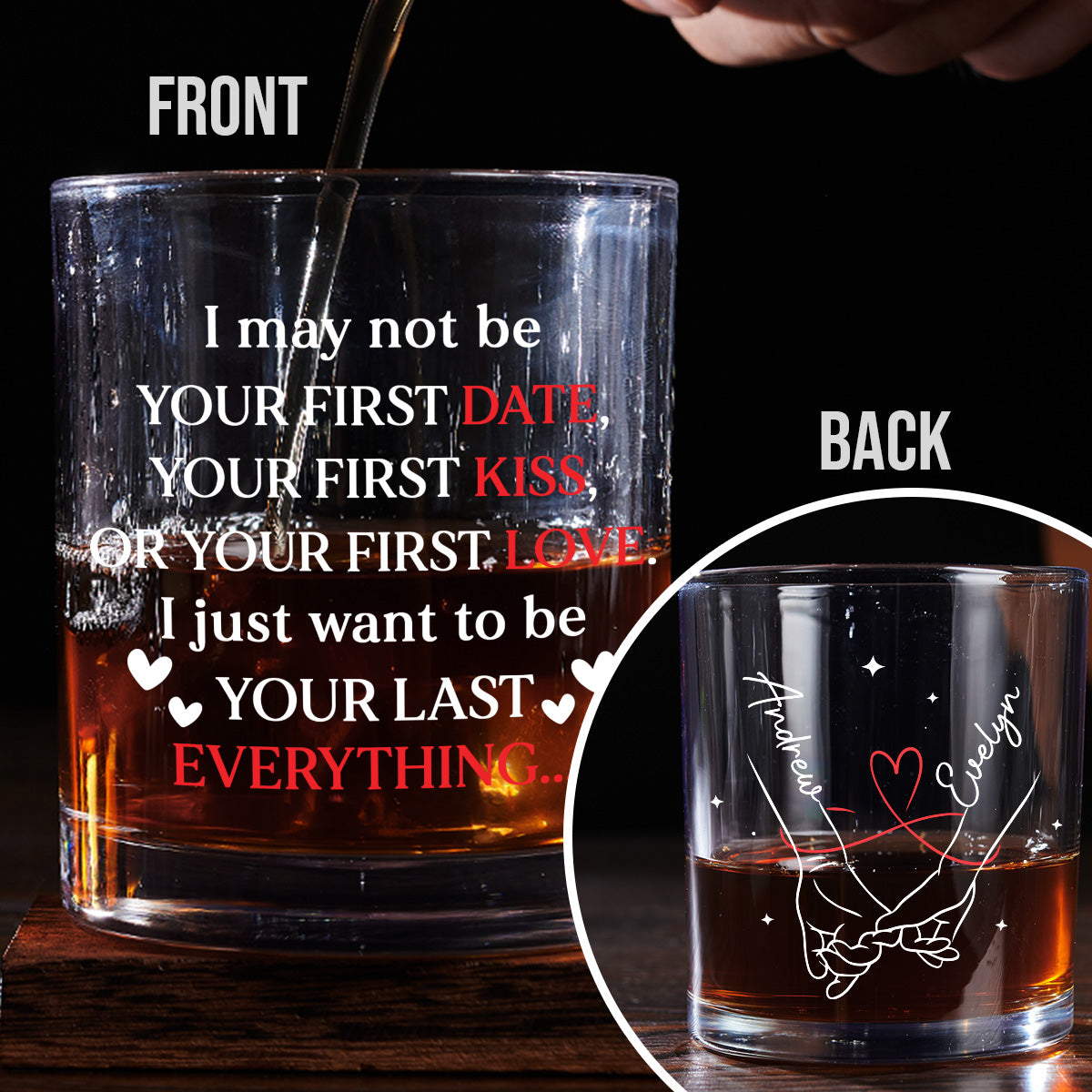 Custom Christmas Anniversary Birthday Drinkware Gifts for Husband • Your Last Everything - Personalized Engraved Whiskey Glass