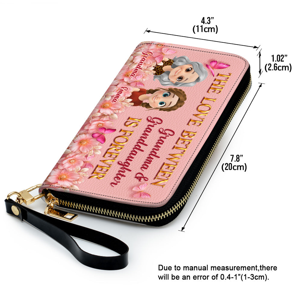 Grandma Butterfly And Flower - Personalized 3D Effect Leather Wallet