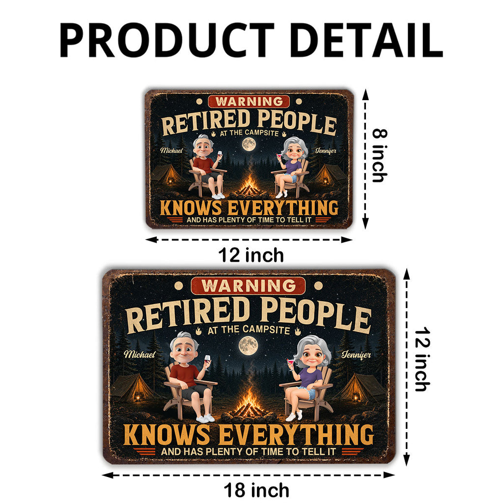Custom Family Campground Sign, Campsite Outdoor Wall Decor • Our Retirement Life - Personalized Metal Sign