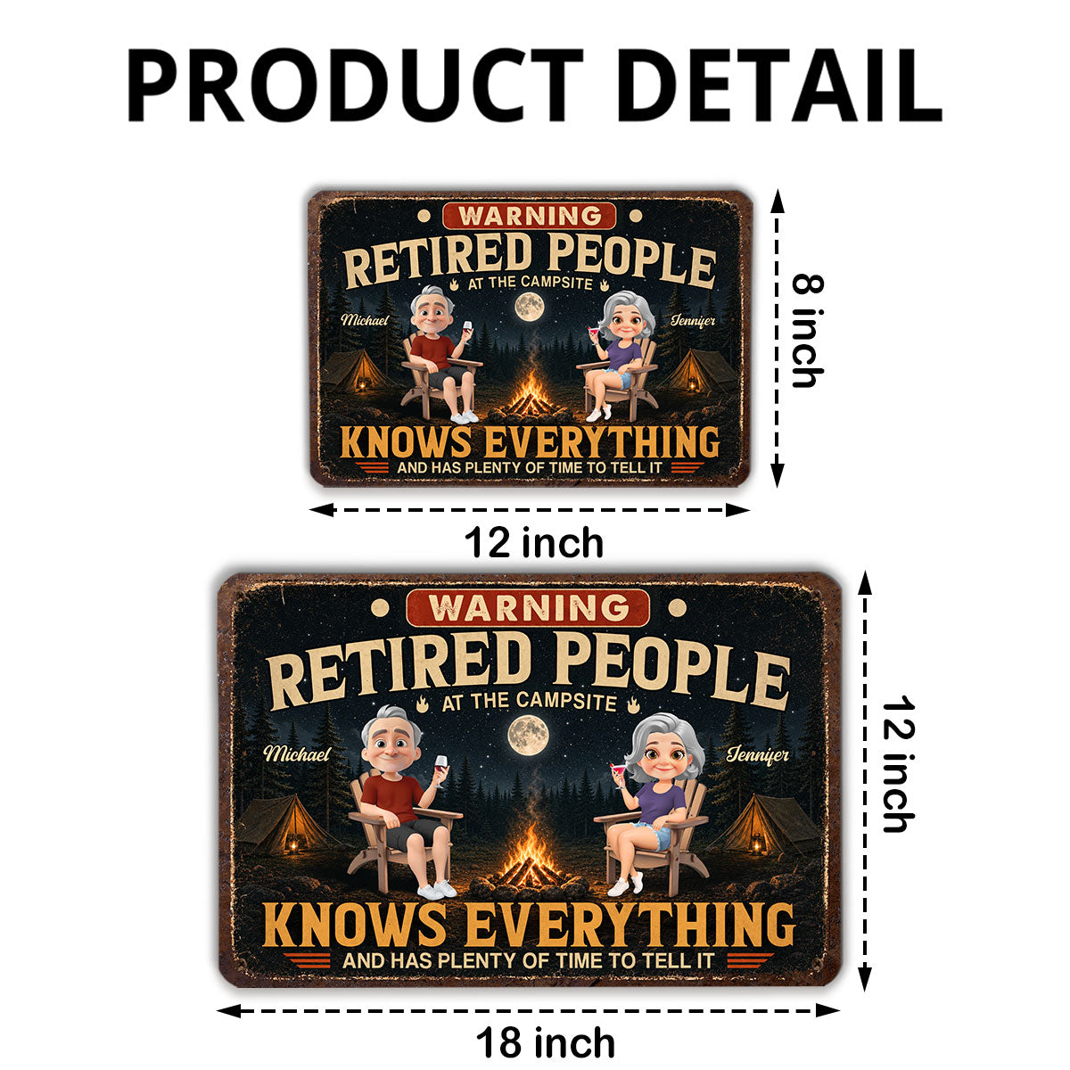 Custom Family Campground Sign, Campsite Outdoor Wall Decor • Our Retirement Life - Personalized Metal Sign