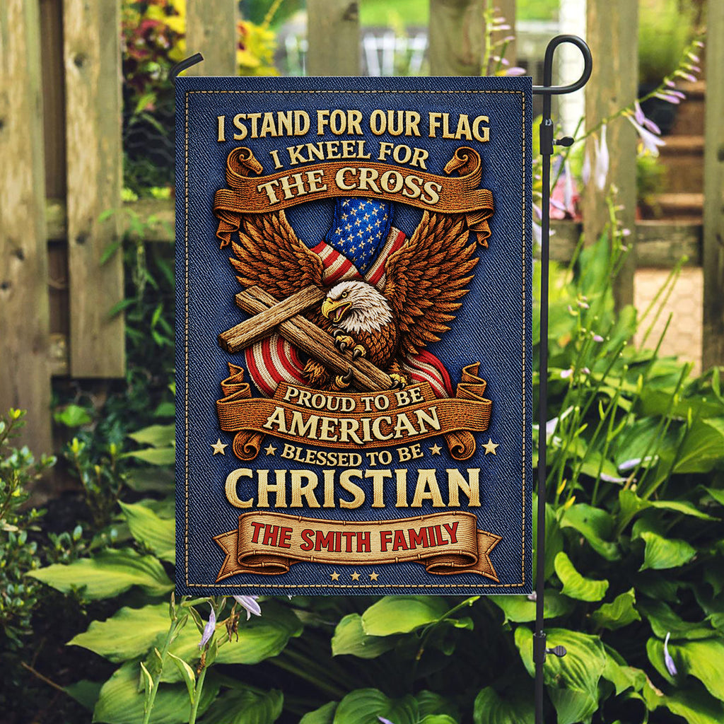Kneel For Cross - Personalized 3D Effect Flag