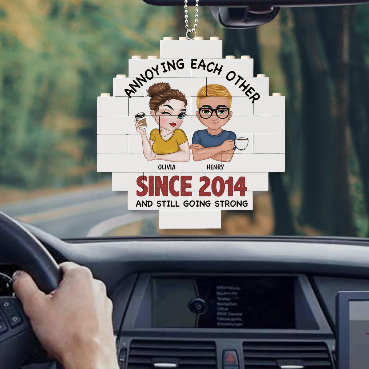Annoying Each Other - Personalized Puzzle Car Ornament