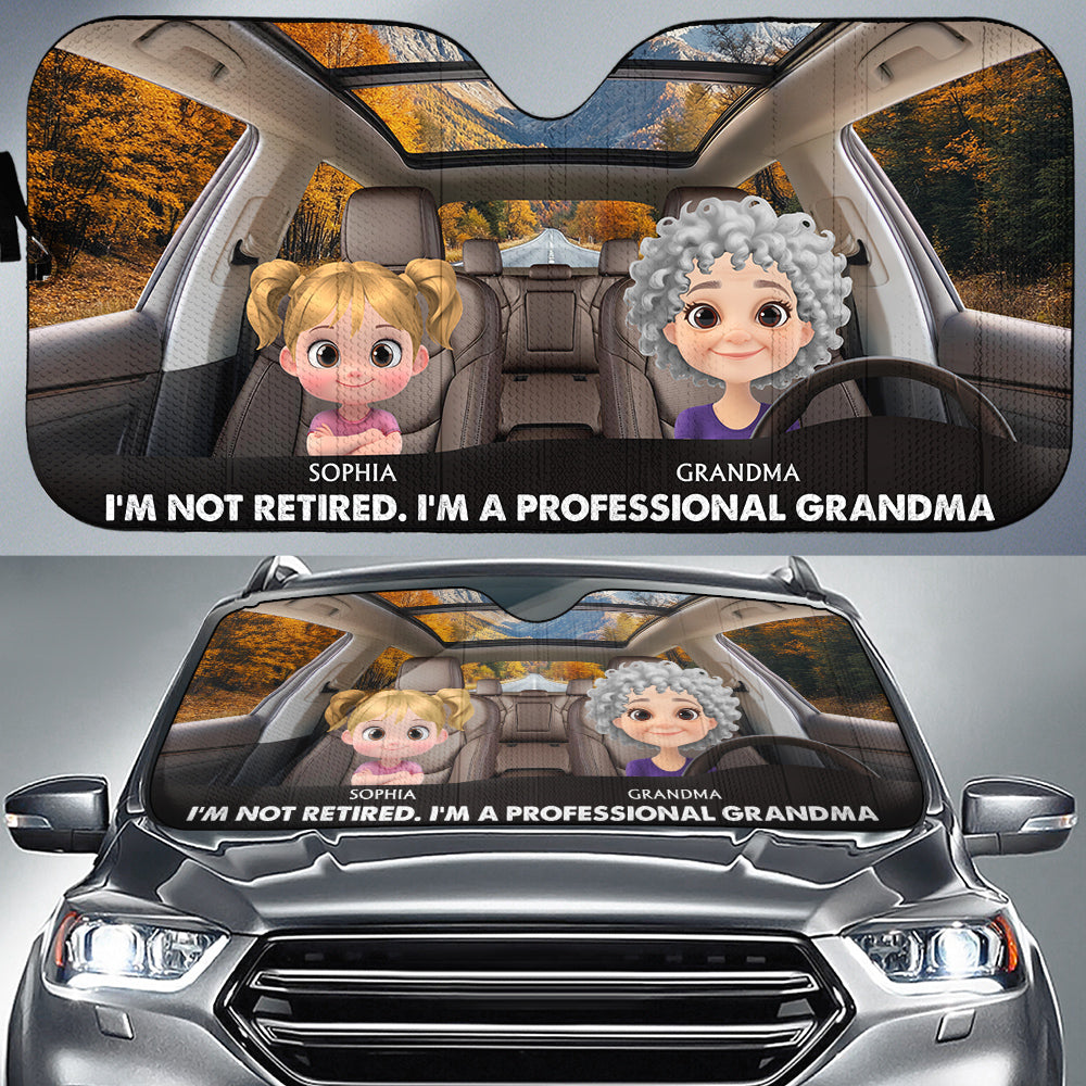 I Am A Professional Grandma - Personalized Car Sunshade