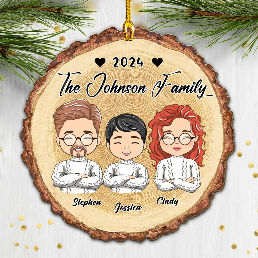 Custom Family Ornament, Christmas Gift for Family Members •  I Love My Family - Personalized Wood Ornament