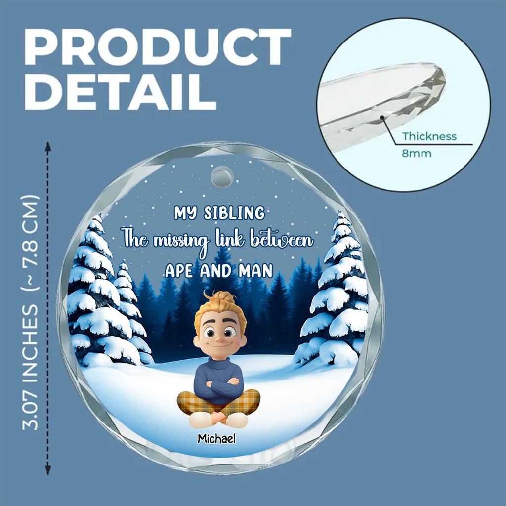 Custom Brothers & Sisters Christmas Ornament •  Sibling Evolution Still In Progress - Personalized Glass Ornament