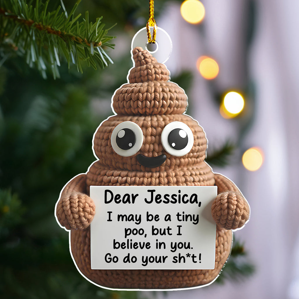 Custom Coworker Christmas Ornament, Team Appreciation Gift •  Positive Poo - Personalized Acrylic Ornament