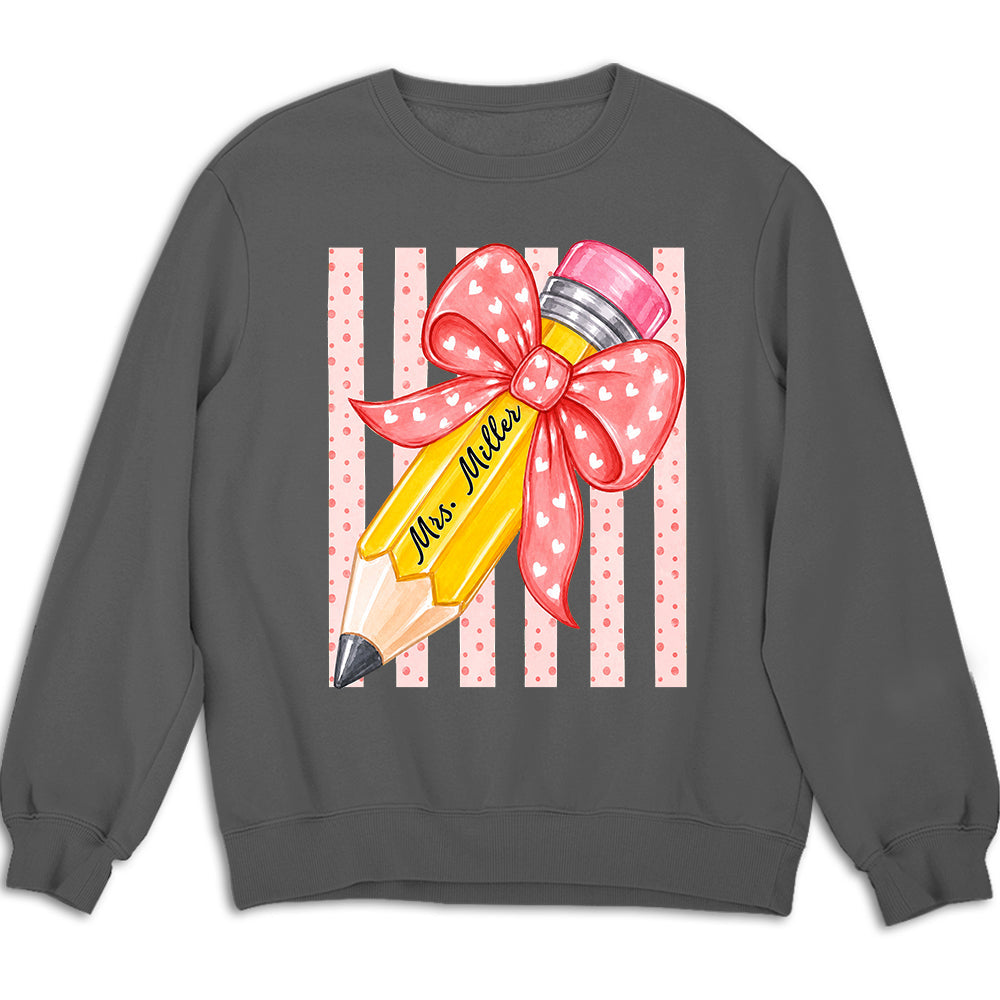 Custom Christmas & Birthday Keepsake Gift • Best Teacher Ever Hands Down - Personalized Shirt
