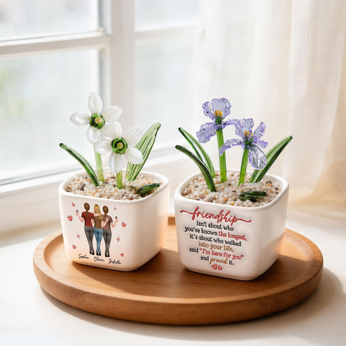 True Friendship - Personalized Glass Birth Month Flower
