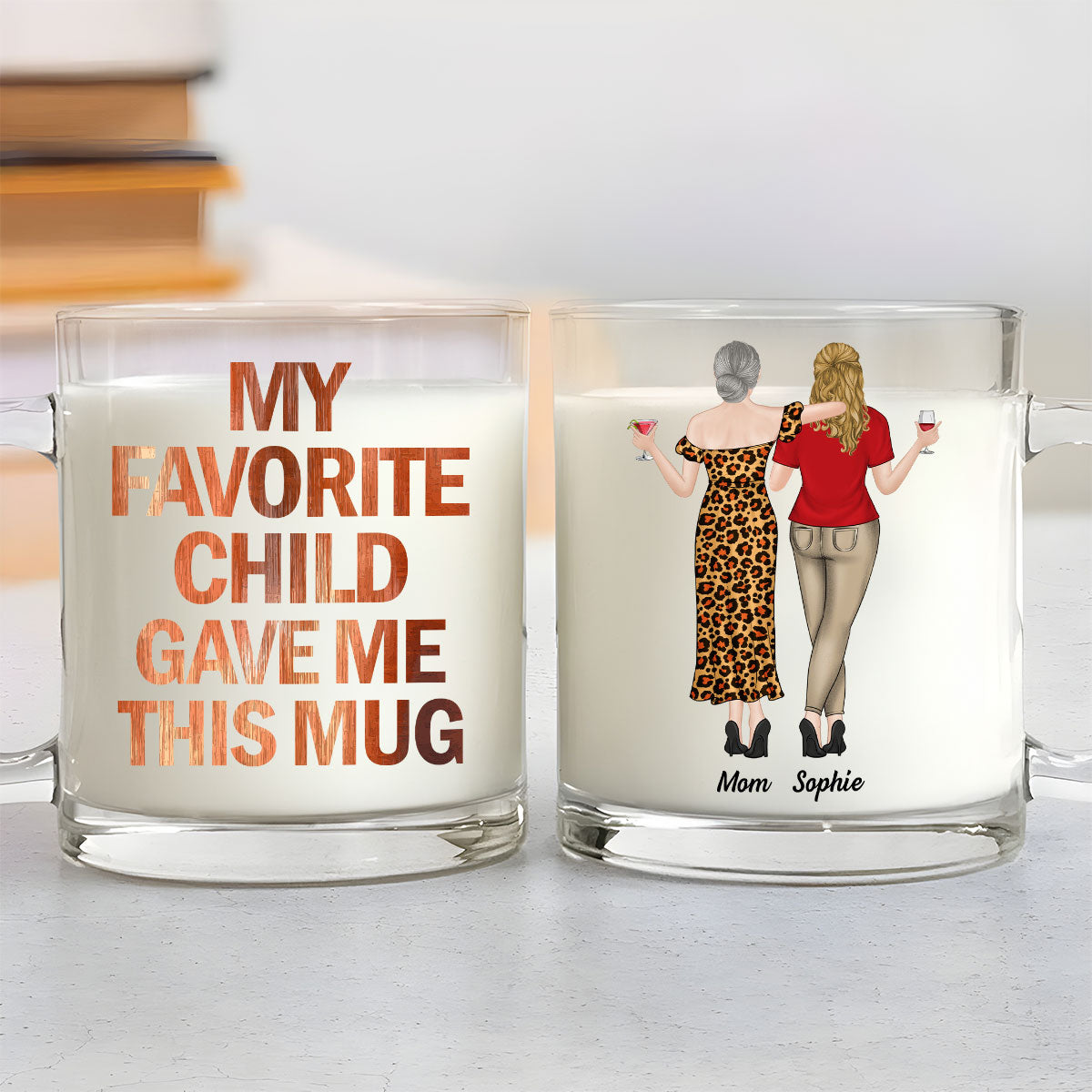 Custom Christmas & Birthday Gift for Mom • My Favorite Child Gave Me This Mug - Personalized Glass Mug