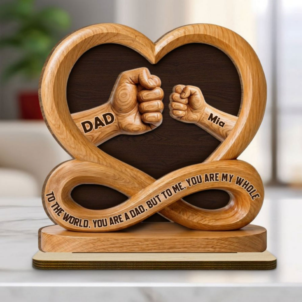 Custom Father's Day Decor, Gift for Dad & Grandpa • Dad You Are Everything - Personalized 2-Layer Wood Plaque With Flat Base