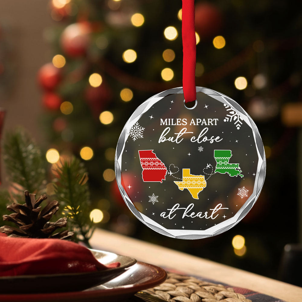 Custom Family Ornament, Christmas Gift for Family Members •  Home Is Where - Personalized Glass Ornament