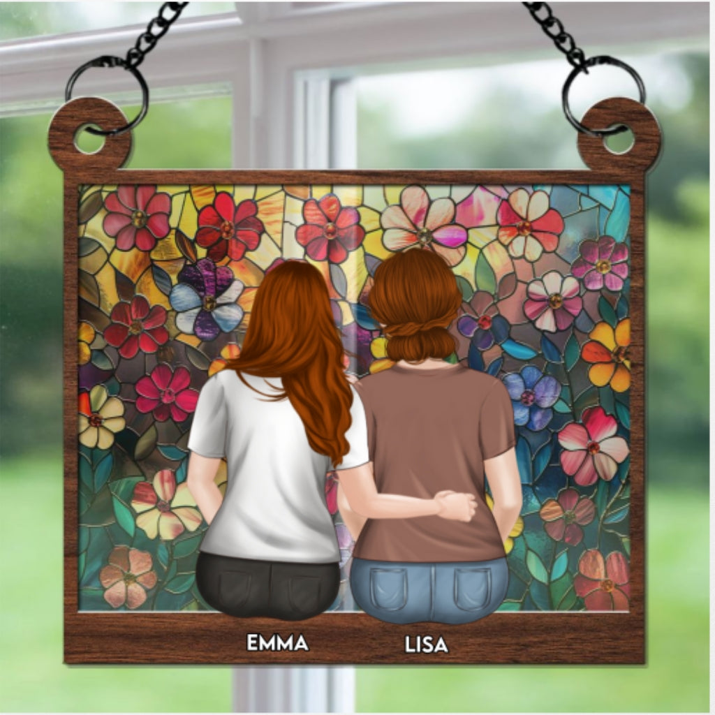 Custom Hanging Decor for Mom Daughter, Mother's Day Gifts • Mother & Daughter - Personalized Suncatcher