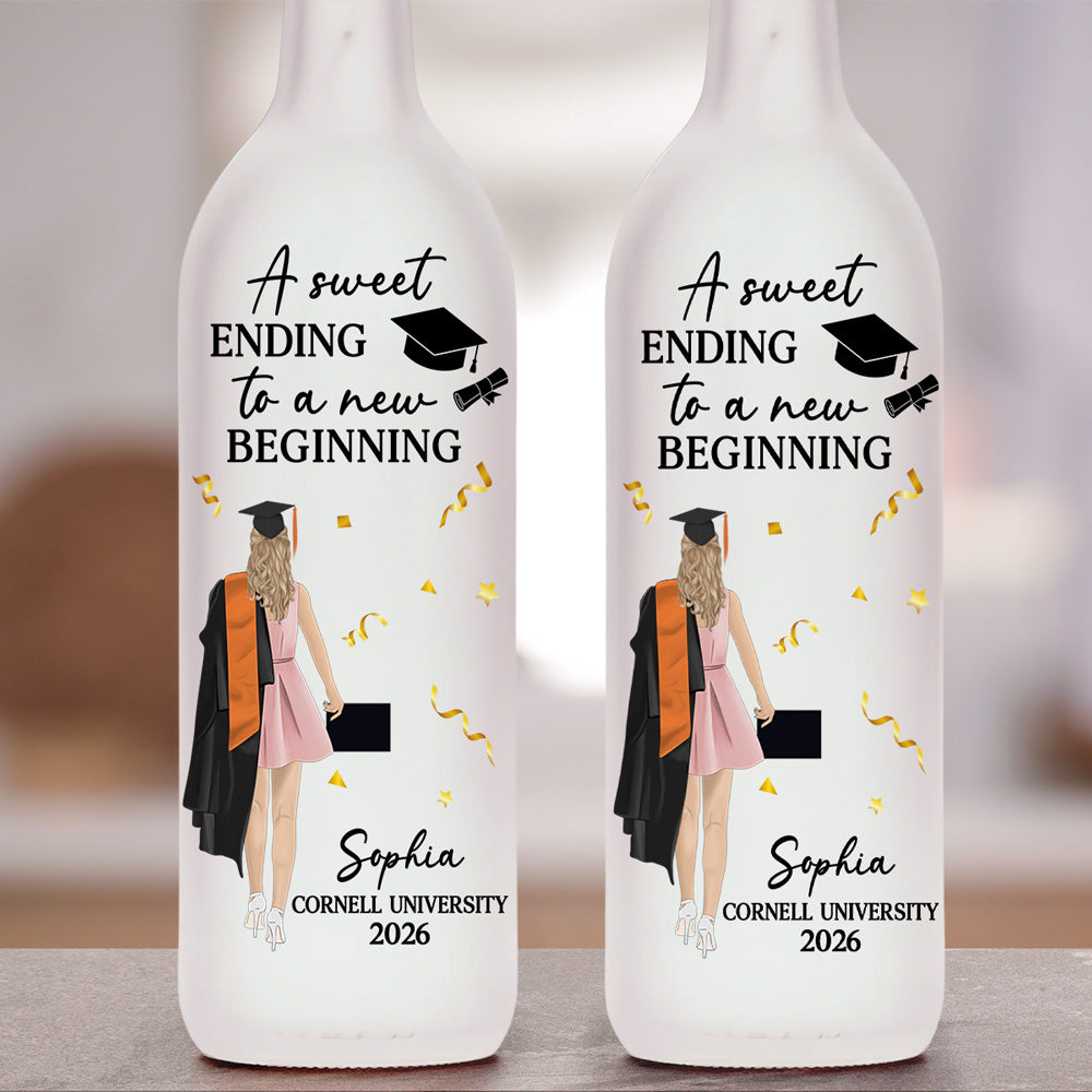 New Begining Graduation Gift - Personalized Bottle Lamp