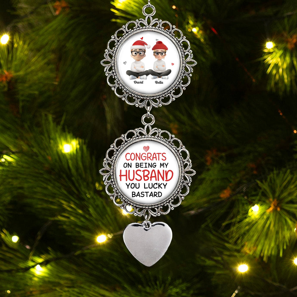 Custom Keepsake Christmas Ornament •  Congrats On Being My Husband - Personalized Charming Ornament