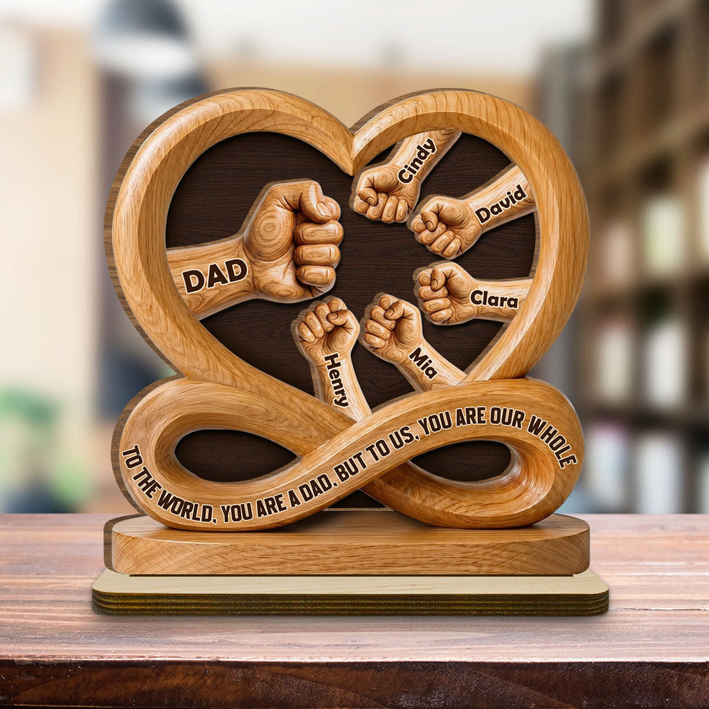 Custom Father's Day Decor, Gift for Dad & Grandpa • Dad You Are Everything - Personalized 2-Layer Wood Plaque With Flat Base