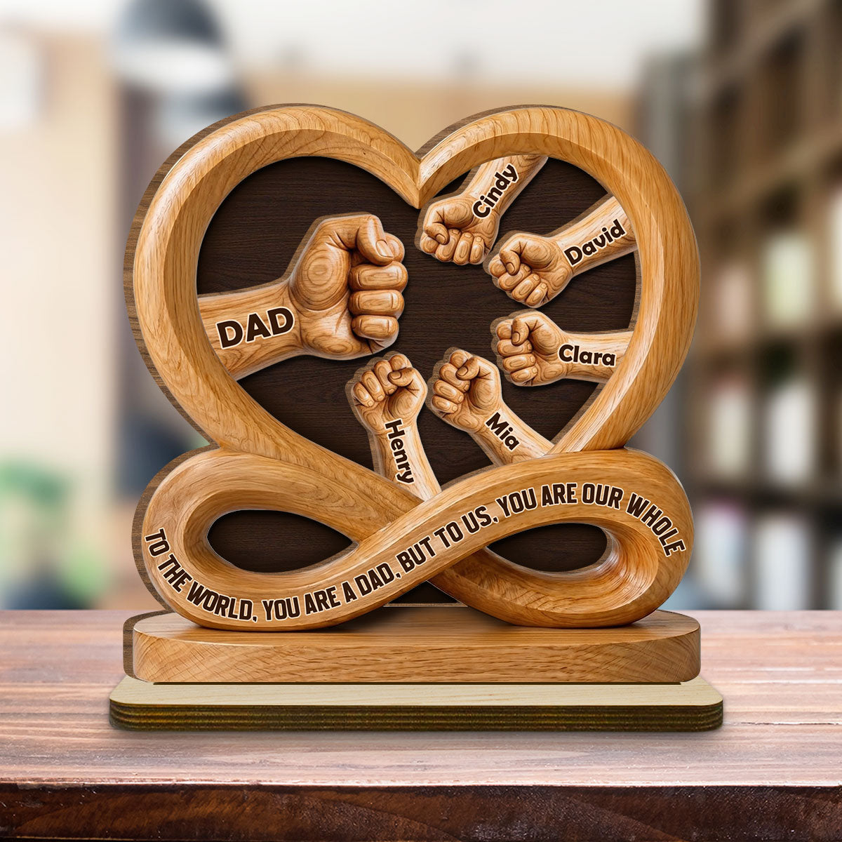Custom Father's Day Decor, Gift for Dad & Grandpa • Dad You Are Everything - Personalized 2-Layer Wood Plaque With Flat Base