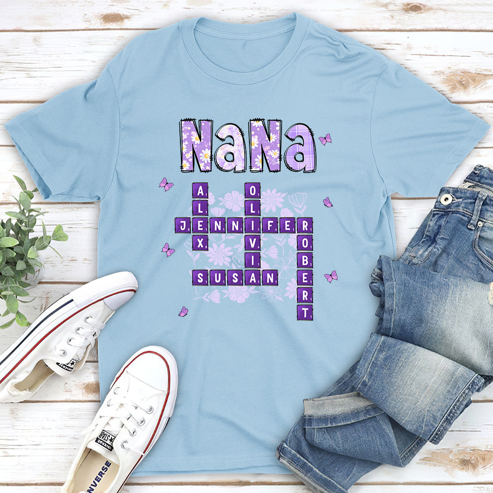 Custom Mother's Day Gift for Mom & Grandma • Love Being Gigi Crossword - Personalized Shirt