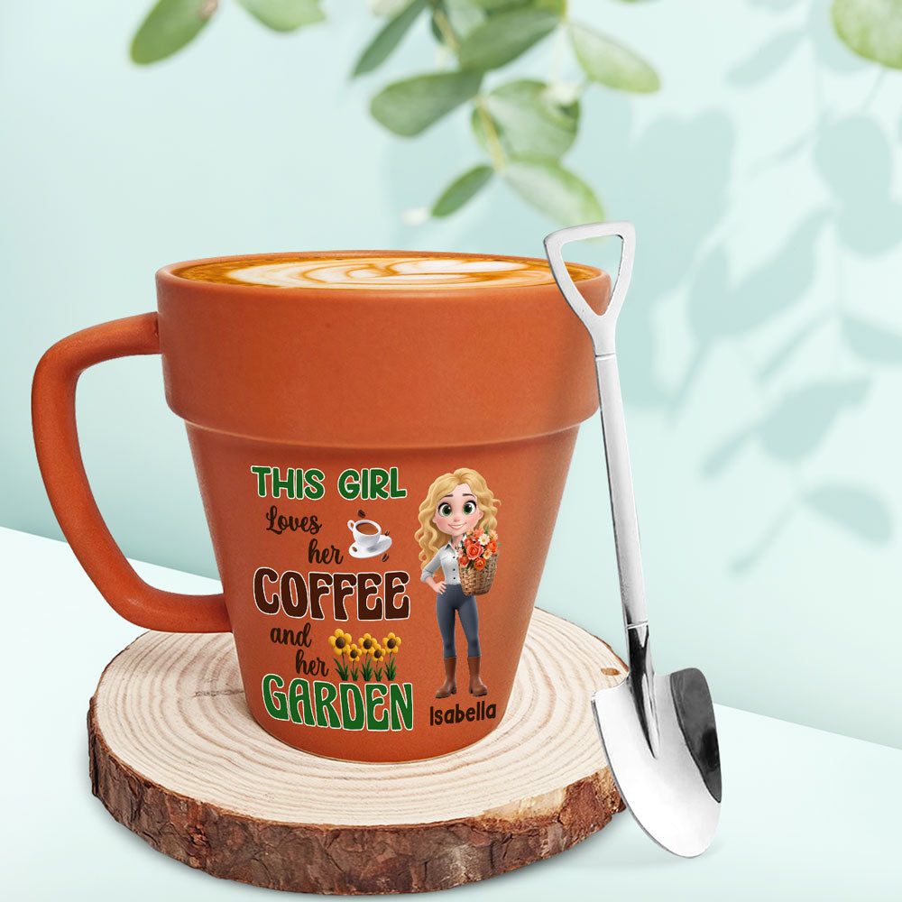Custom Christmas & Birthday Keepsake Gift • Coffee And Garden Lover - Personalized Plant Pot Mug