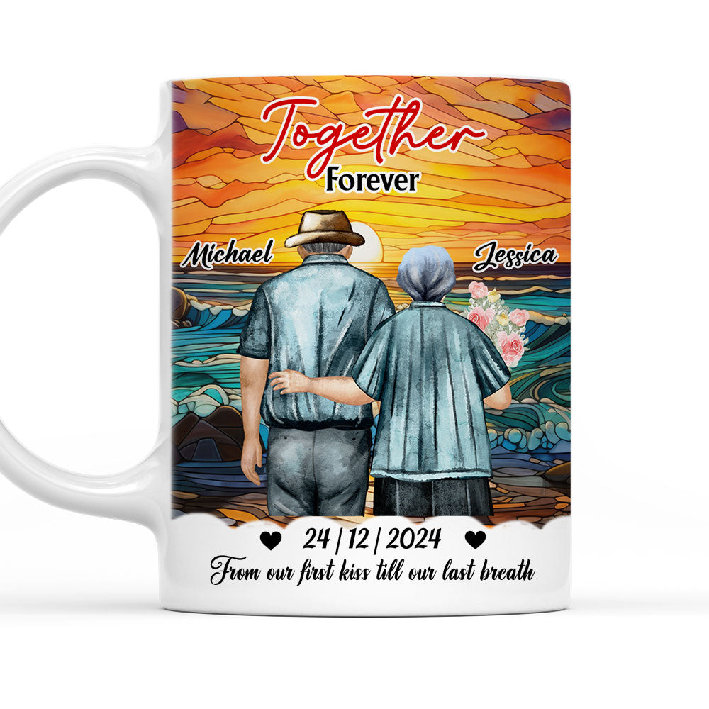 Custom Anniversary Keepsake Gifts For Couple • From Our First Kiss - Personalized Coffee Mug
