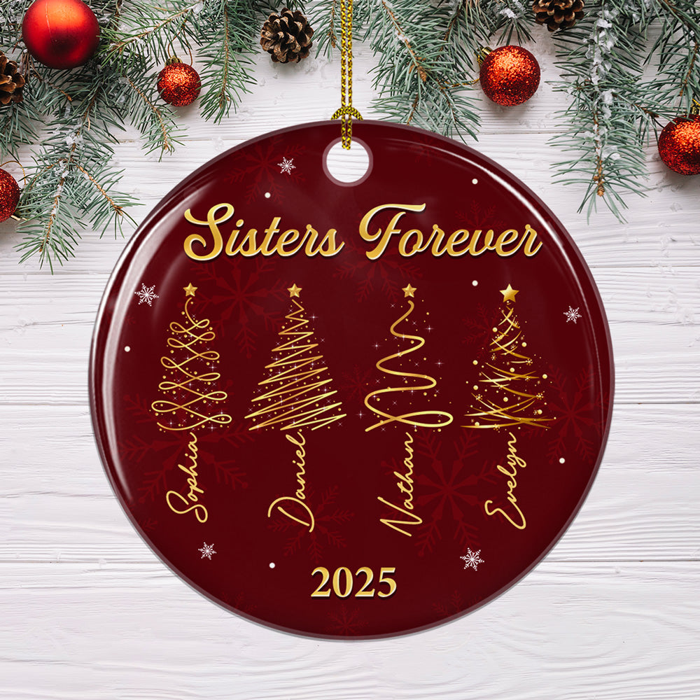 Custom Friendship Christmas Ornament, Best Friend Gift •  Gift For Friends 2025 - Personalized Ceramic Ornament
