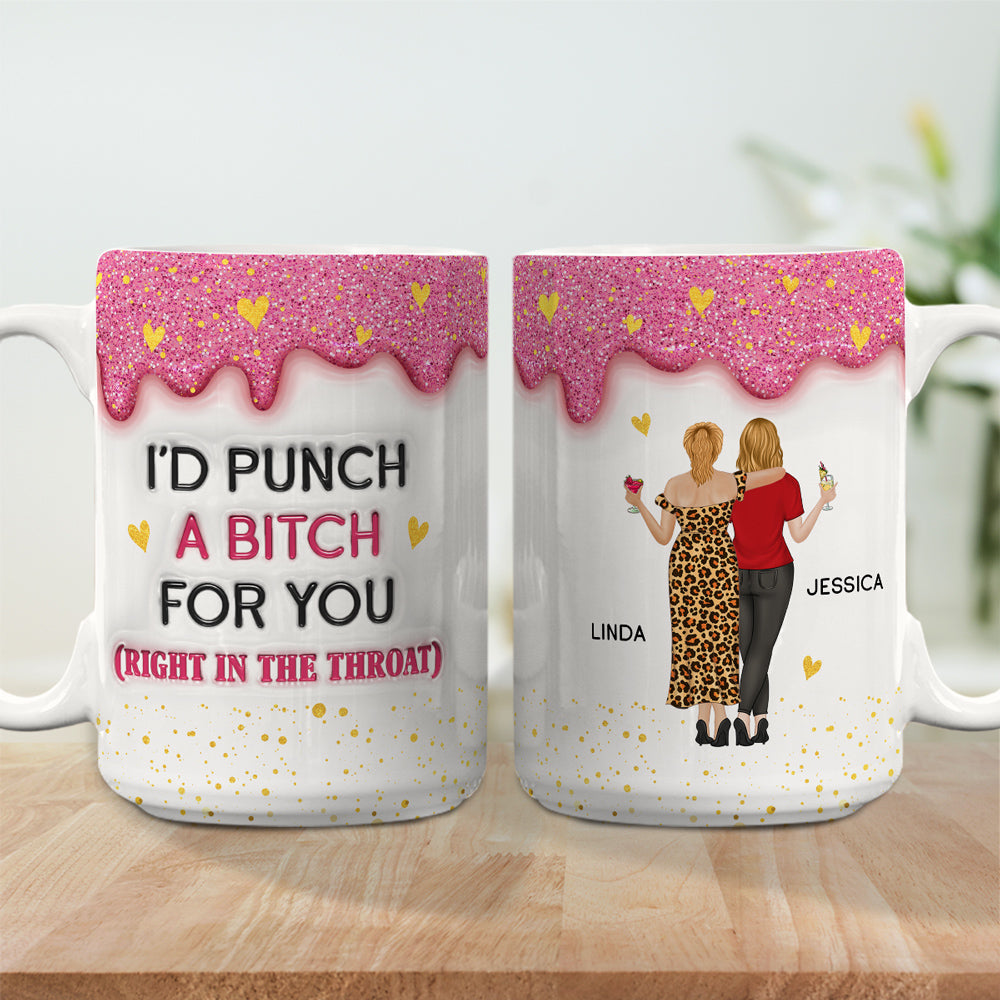Custom Best Friend, Christmas & Birthday Friendship Keepsake Gift • Twinkle Bestie Glitter - Personalized 3D Inflated Effect Mug