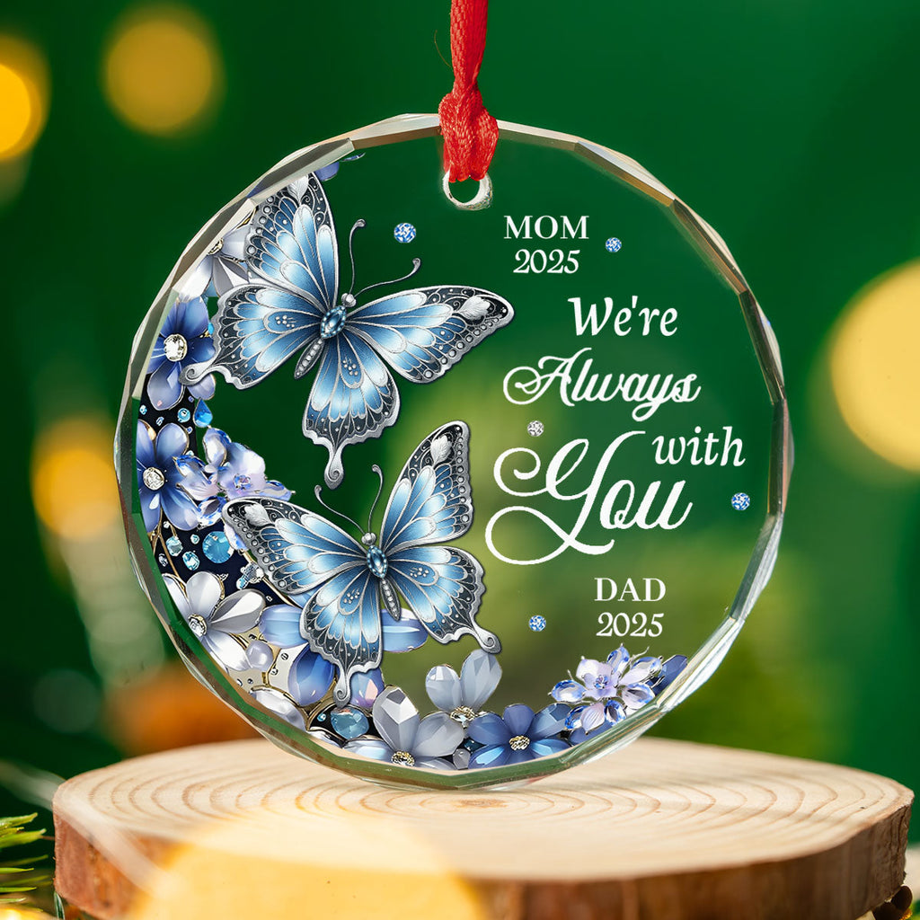Custom Memorial Christmas Ornament, Sympathy Keepsake •  Im Always With You - Personalized Glass Ornament