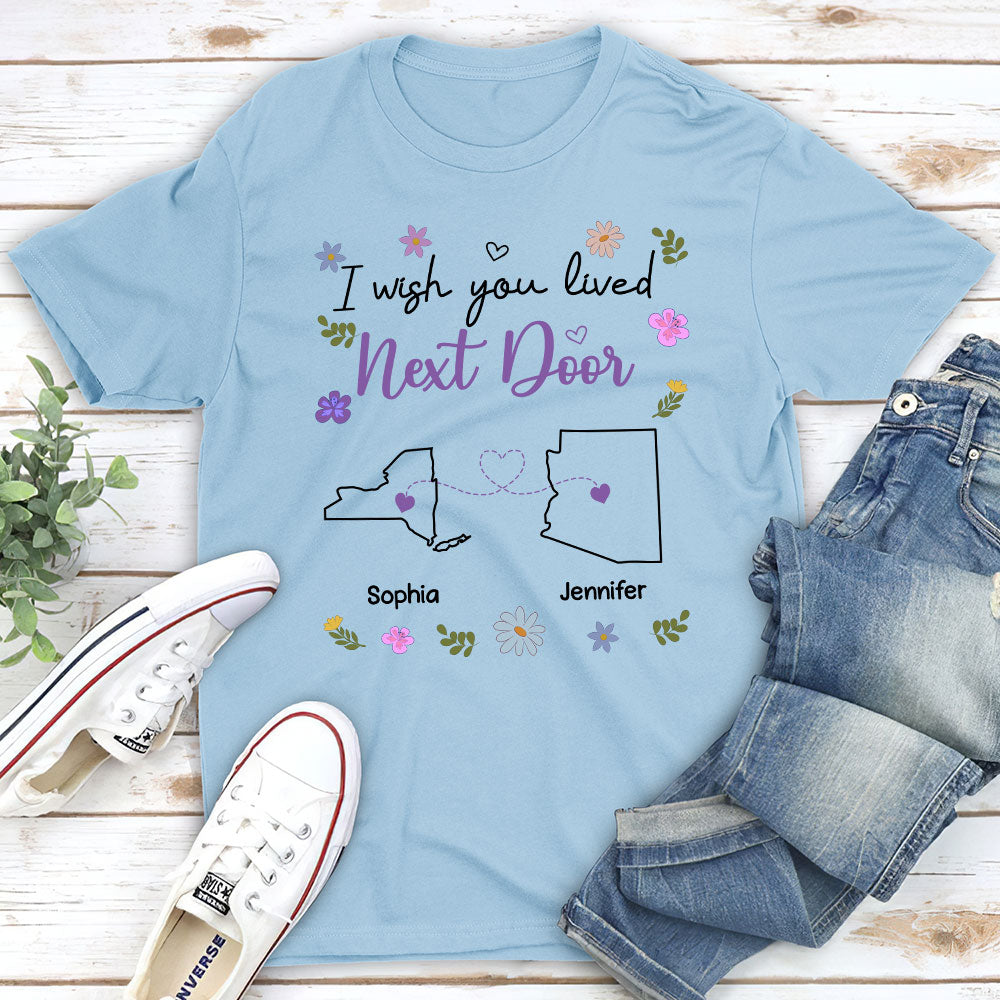 Custom Best Friend, Christmas & Birthday Friendship Keepsake Gift • I Wish We Lived Closer - Personalized Shirt
