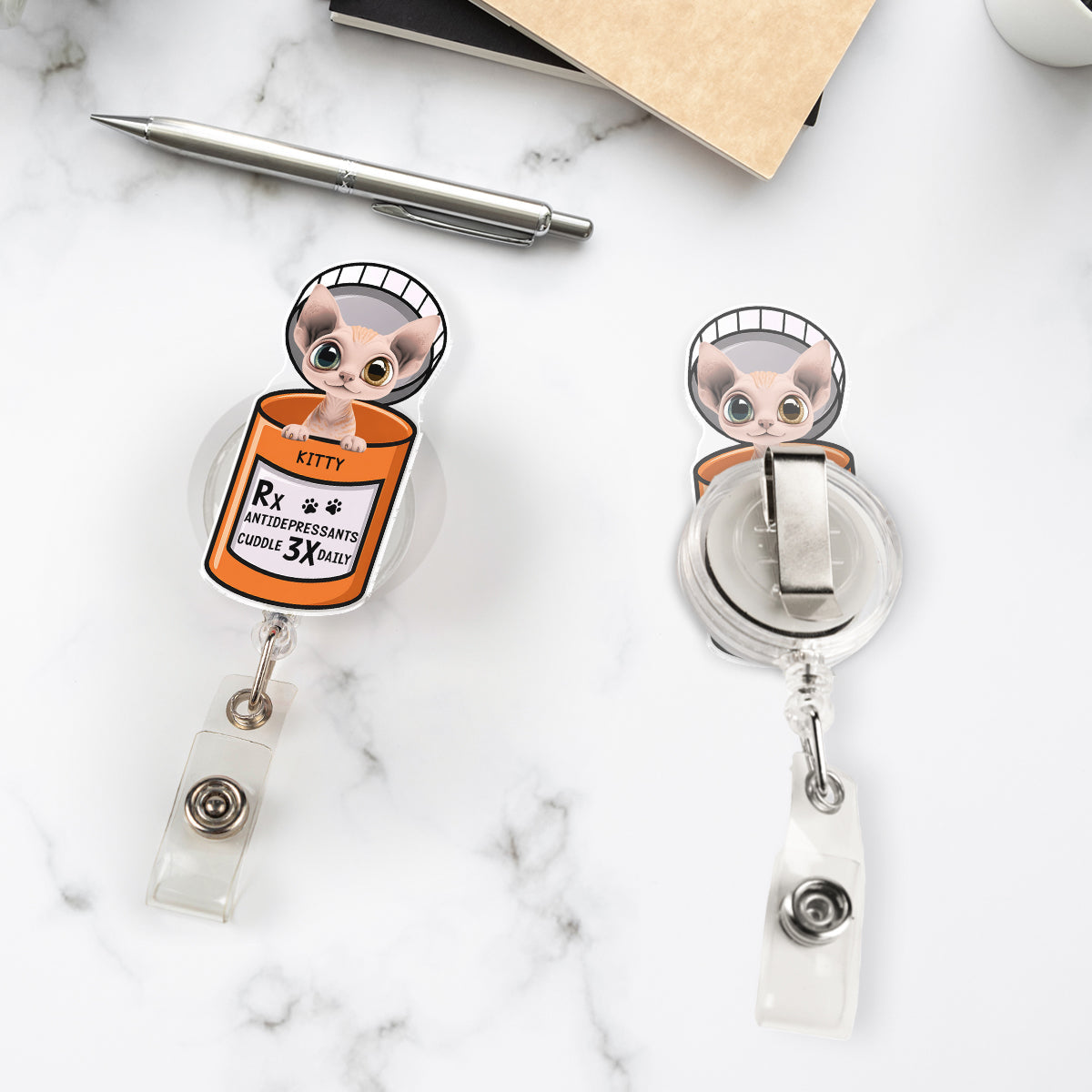 Custom Nurse ID Holder, Christmas Birthday Gifts for Healthcare Workers • My Favorite Tiny Therapists Ever - Personalized Acrylic Badge Reel