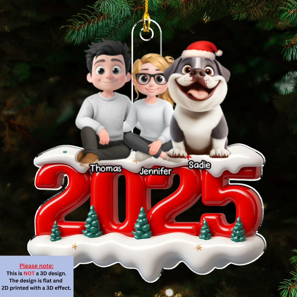 Custom Keepsake Christmas Ornament •  Together Forever Now - Personalized 3D Effect Acrylic Ornament