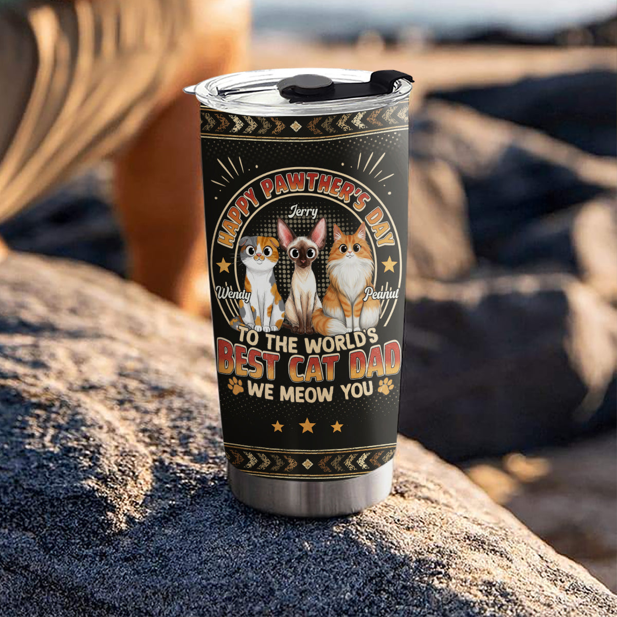 Pawther Day With Cat Dad - Personalized Tumbler