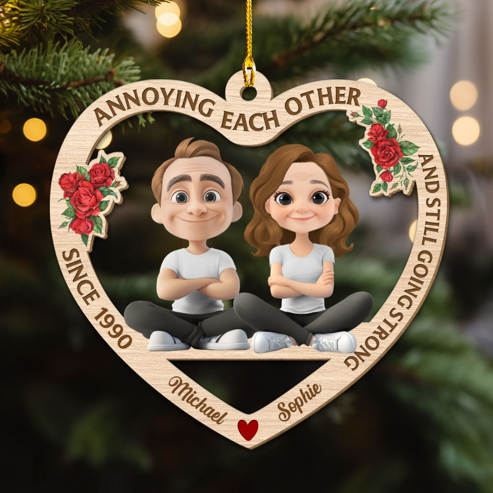 Custom Keepsake Christmas Ornament •  Eternal Love - Personalized Wood Ornament