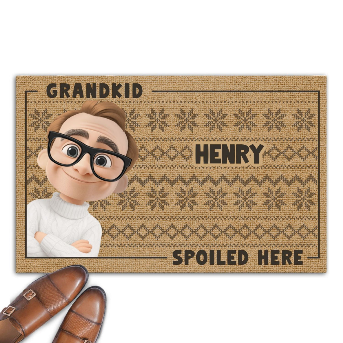 Grandkids Spoiled Here Merry Christmas - Personalized Doormat