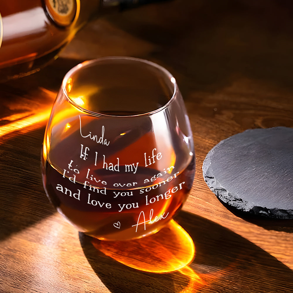 Love You Longer - Personalized Wine Glass