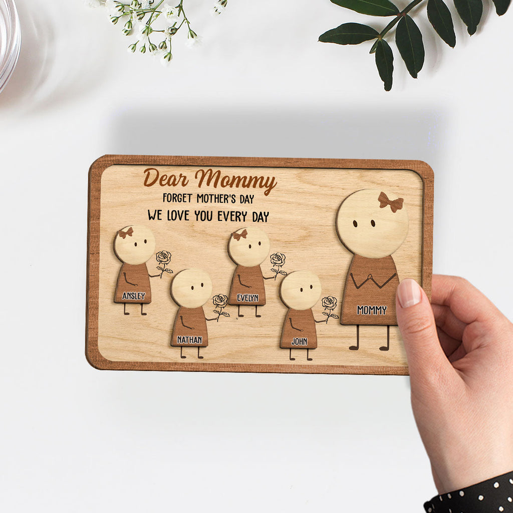 Custom Mother's Day Decor, Gift for Mom & Grandma • We Love You Everyday - Personalized Wooden Plaque