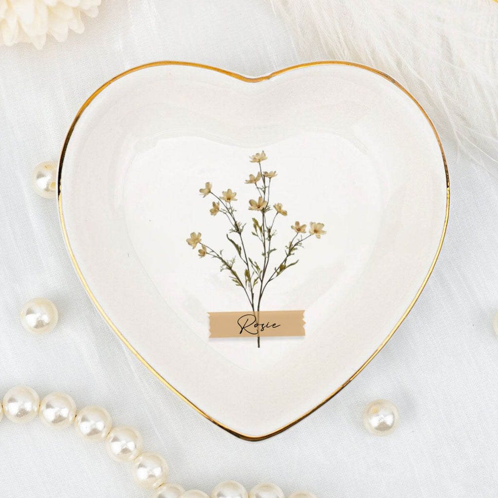 Custom Bestie Trinket Dish, Birthday Christmas Gift For Best Friend • Bloom Where You Are Planted - Personalized Jewelry Dish