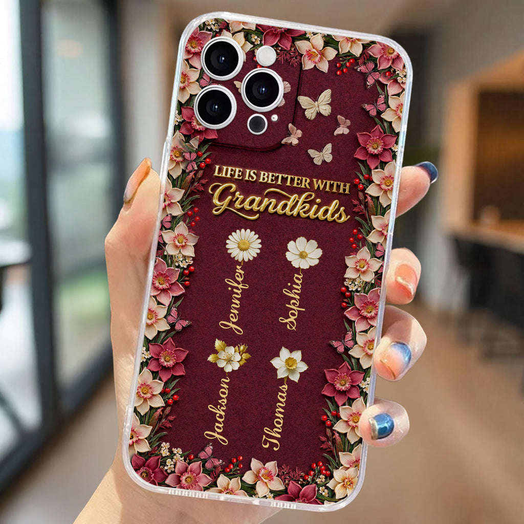 Frosted Crystal Grandkid - Personalized 3D Effect Phone Case