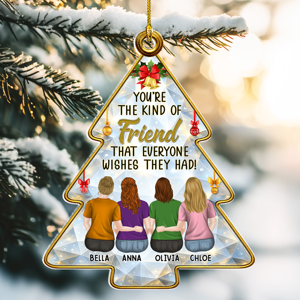 Custom Friendship Christmas Ornament, Best Friend Gift •  Our Friendship Story - Personalized Acrylic Ornament