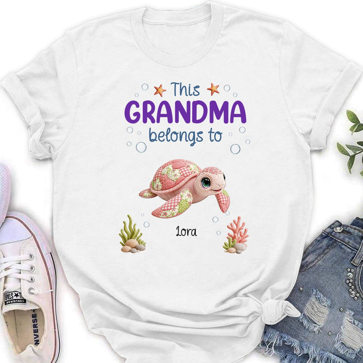 Custom Mother's Day Gift for Mom & Grandma • Little Turtle Of Nana - Personalized Shirt
